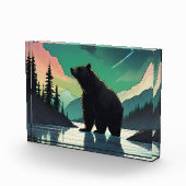 Juneau Alaska grizzly beer aurora noorderlicht Fotoblokken (Rechts)