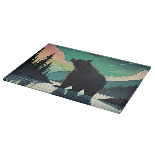 Juneau Alaska grizzly beer aurora noorderlicht Snijplank (Hoek)