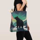 Juneau Alaska grizzly beer aurora noorderlicht Tote Bag (Dichtbij)