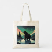 Juneau Alaska grizzly beer aurora noorderlicht Tote Bag (Achterkant)