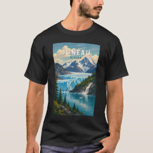 Juneau Alaska Illustratie Reis Kunst Vintage T-shirt