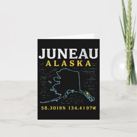 Juneau Alaska kaart coördinaten, reizen (Voorkant)
