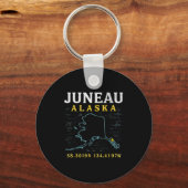 Juneau Alaska kaart coördinaten, reizen Sleutelhanger (Voorkant)