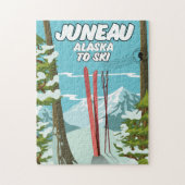 Juneau Alaska naar Ski Legpuzzel (Verticaal)