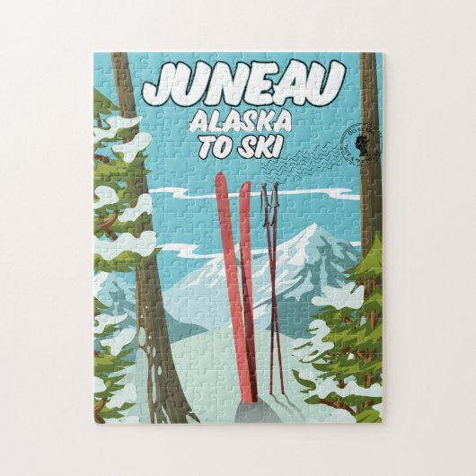 Juneau Alaska naar Ski Legpuzzel (Verticaal)
