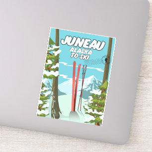 Juneau Alaska naar Ski Sticker