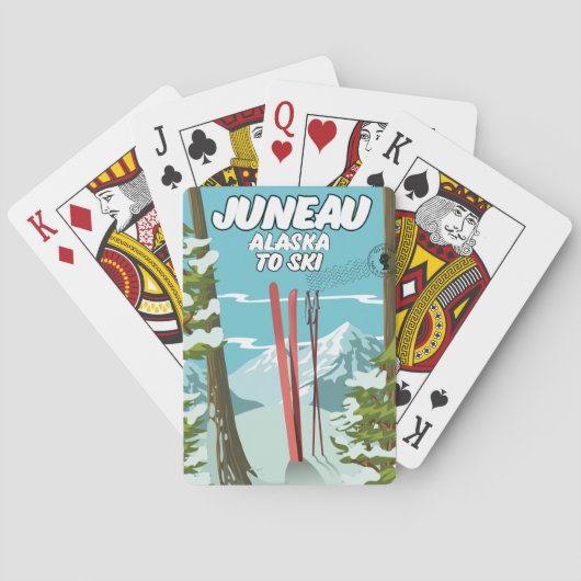 Juneau Alaska om te skiën Pokerkaarten (Achterkant)