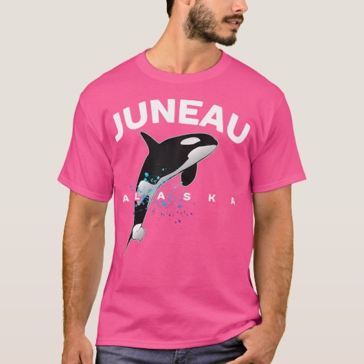 Juneau Alaska Orca Killer Whale Wing Camping V T-shirt (Voorkant)