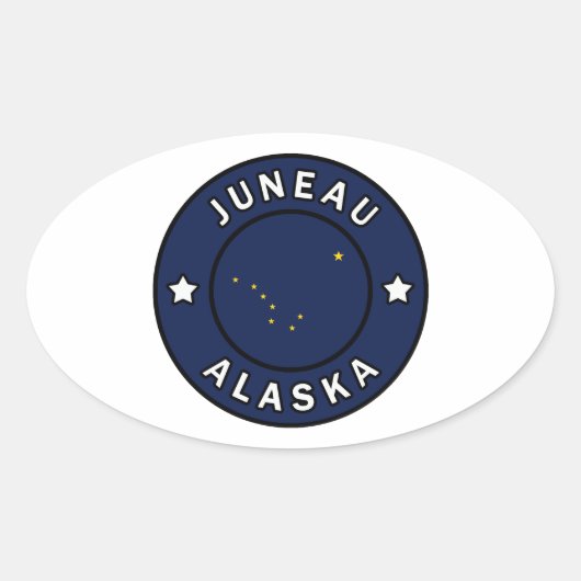 Juneau Alaska Ovale Sticker (Voorkant)
