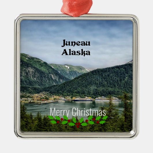 Juneau, Alaska-Prettig kerstfeest Metalen Ornament (Voorkant)