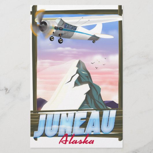 Juneau Alaska reisposter Briefpapier (Voorkant)