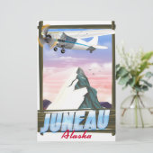 Juneau Alaska reisposter Briefpapier (Staand voorkant)