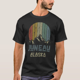 Juneau Alaska Retro Alaskaanse Wilde Dieren Aurora T-shirt