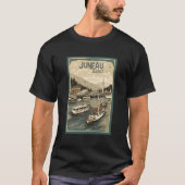 Juneau Alaska -Retro Reizen Poster Graphic T-shirt (Voorkant)