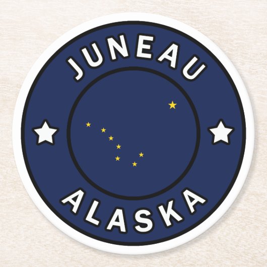 Juneau Alaska Ronde Kartonnen Onderzetter (Voorkant)