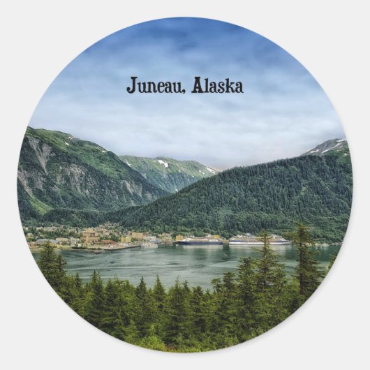 Juneau, Alaska Ronde Sticker (Voorkant)