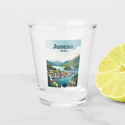 Juneau Alaska Shot Glas (Voorkant)