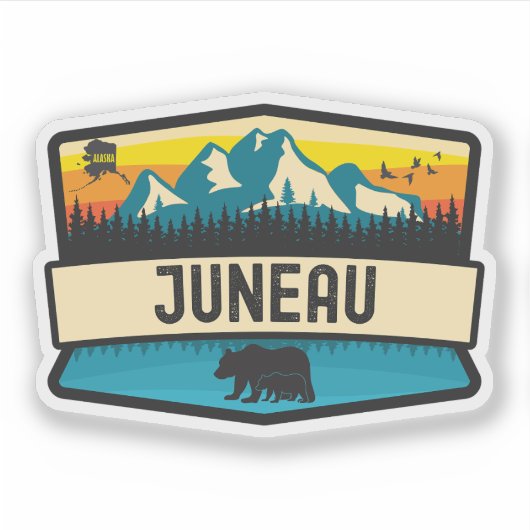Juneau, Alaska Sticker (Voorkant)