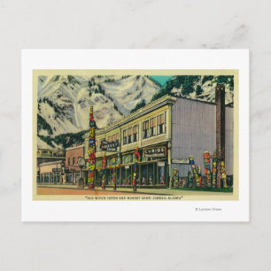 Juneau, Alaska Uitzicht van Old Witch Totem en Nug Briefkaart