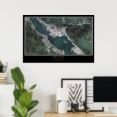 Juneau Alaska van de Ruimtesatellietkaart Poster (Thuiskantoor)