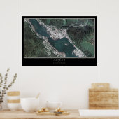 Juneau Alaska van de Ruimtesatellietkaart Poster (Keuken)