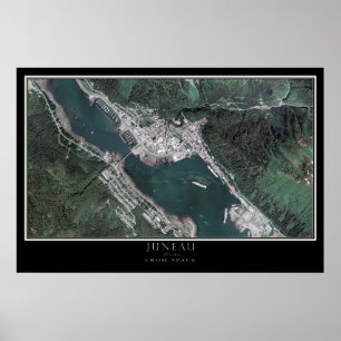 Juneau Alaska van de Ruimtesatellietkaart Poster