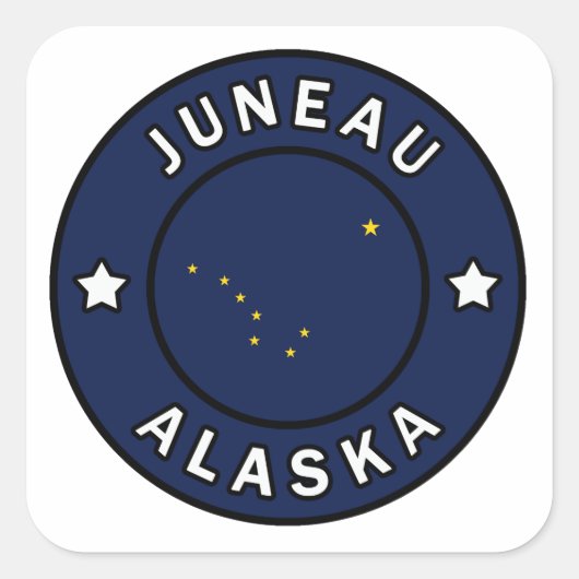 Juneau Alaska Vierkante Sticker (Voorkant)