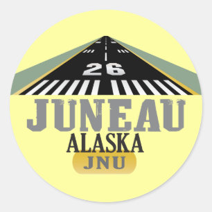 Juneau Alaska - Vliegveld Runway Ronde Sticker