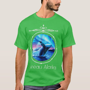 Juneau Alaska Whale die Aurora Borealis Souve beki T-shirt