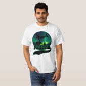 Juneau Alaska Whale Wolf Beer Aurora Northern AK T-shirt (Voorkant volledig)