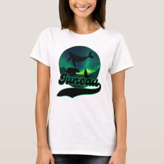 Juneau Alaska Whale Wolf Beer Aurora Northern AK T-shirt