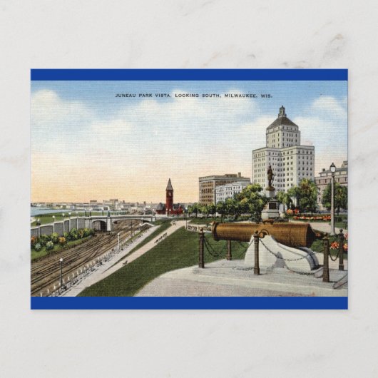 Juneau Park Milwaukee Wisconsin Vintage Briefkaart (Voorkant)
