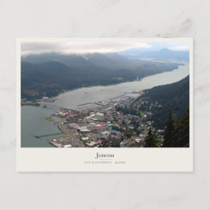 Juneau Stad en Waterweg vanuit de lucht Briefkaart