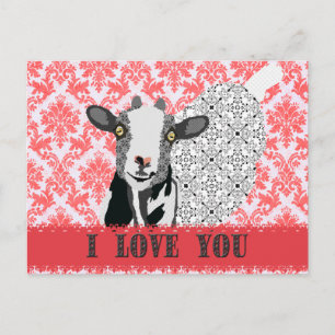 Junebug Love Damask Briefkaart