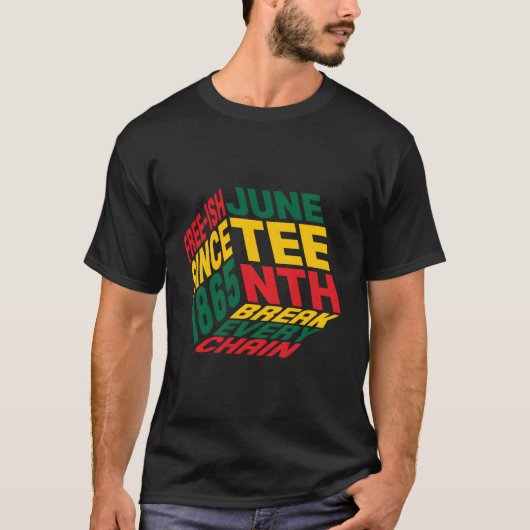 Junenth Box blok vrij-ISH sinds 1865 elke pauze T-shirt (Voorkant)