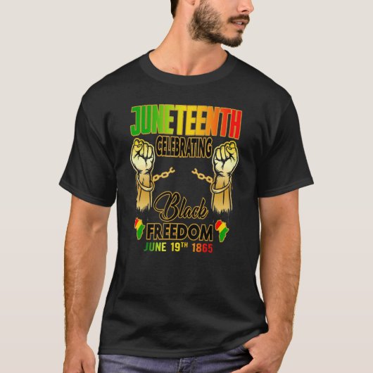 Junenth Celebrating Black Freedom 1865 vlag T-shirt (Voorkant)
