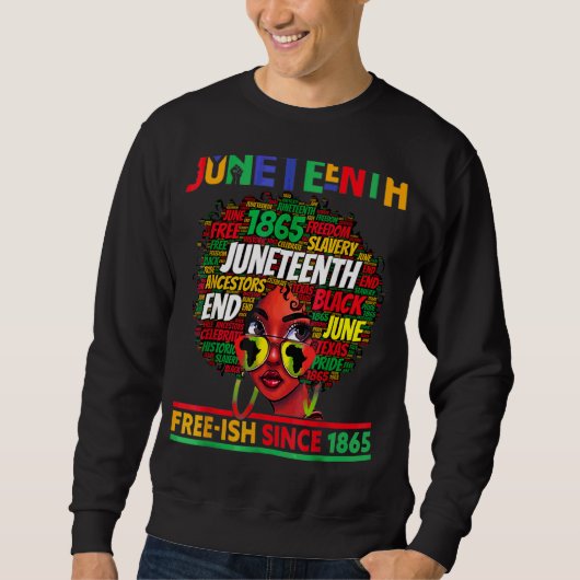 Junenth Free Ish Sinds 1865 Afro Black Vrouwen Mes Trui (Voorkant)