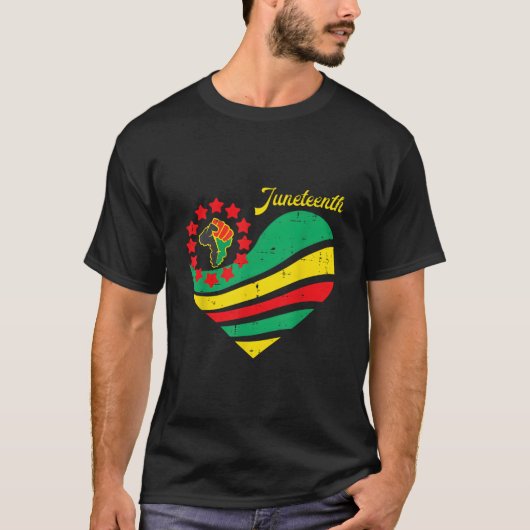 Junenth He Africa Vuist 19 Juni 1865 T-shirt (Voorkant)
