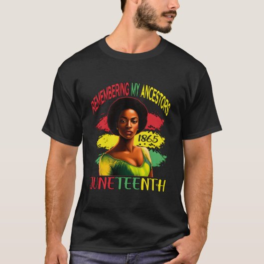 Junenth Herinnerend aan mijn zwarte voorouders T-shirt (Voorkant)