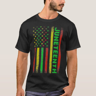Junenth in a Flag Black history Junenth T-shirt