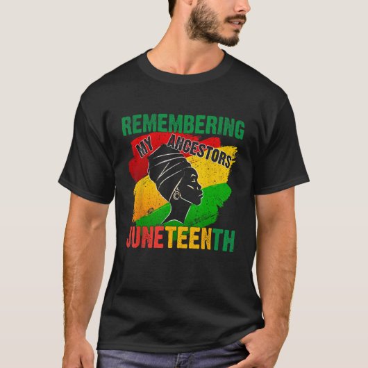 Junenth is de echte onafhankelijkheidsdag 1865 Vri T-shirt (Voorkant)