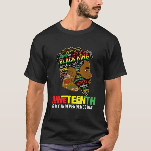 Junenth Is My Independence Day Black King Father'S T-shirt (Voorkant)