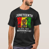 Junenth is onze echte onafhankelijkheidsdag Black T-shirt (Voorkant)