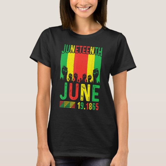 Junenth Is The Real Independence Day 1865 Freedom  T-shirt (Voorkant)