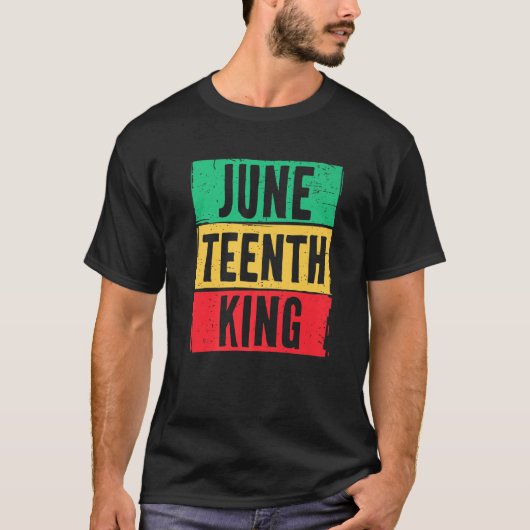 Junenth King Freedom Day Pan-Afrikaanse vlaggenkle T-shirt (Voorkant)