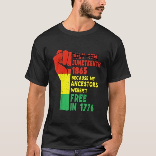 Junenth My Ancestors Free Black African Flag Pride T-shirt (Voorkant)