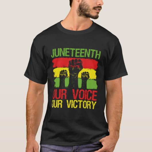 Junenth Onze stem Onze overwinning Backprint Junen T-shirt (Voorkant)