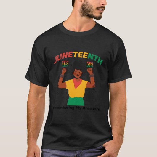 Junenth Remembering My Ancestors 1865 Geschiedenis T-shirt (Voorkant)