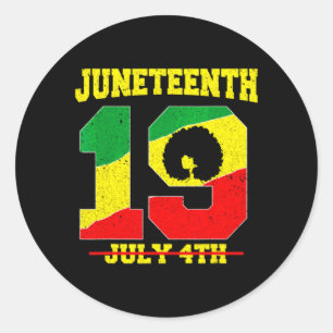 Junenth voorouders zwarte trots Afro-Amerikaans Ronde Sticker