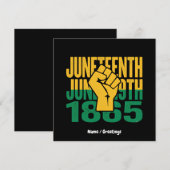 Juneteenth 1865 19 juni Grafisch ontwerp voor Zwar Kaart (Voorkant / Achterkant)